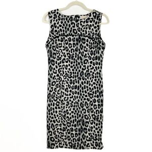 Michael Michael Kors Sleeveless Multicolored Animal Print Pattern Sheath Dress